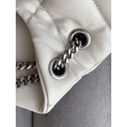 Saint Laurent Loulou Puffer Small Bag In White Lambskin 198