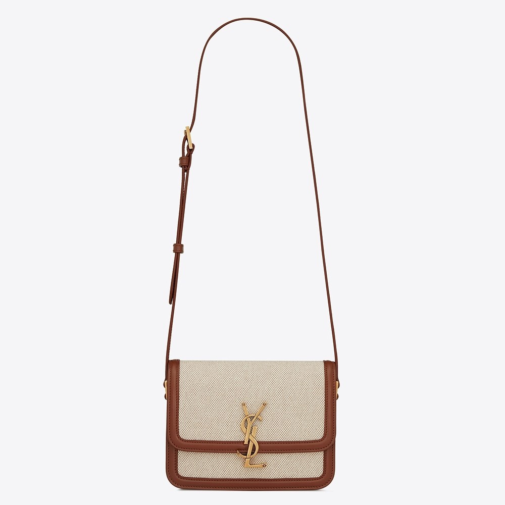 Saint Laurent Solferino Small Bag In Canvas with Calfskin 218