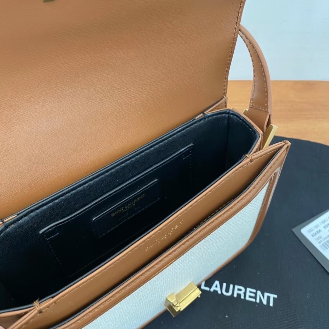 Saint Laurent Solferino Small Bag In Canvas with Calfskin 218
