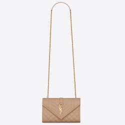 Saint Laurent Small Envelope Bag In Beige Grained Leather 242