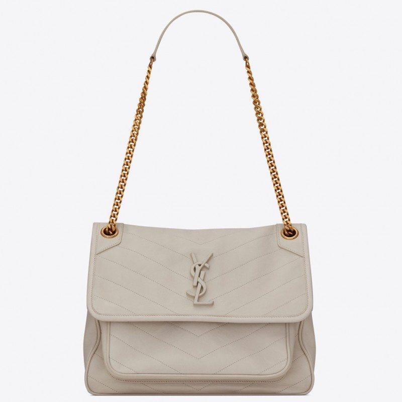 Saint Laurent Niki Medium Bag In White Lambskin 113