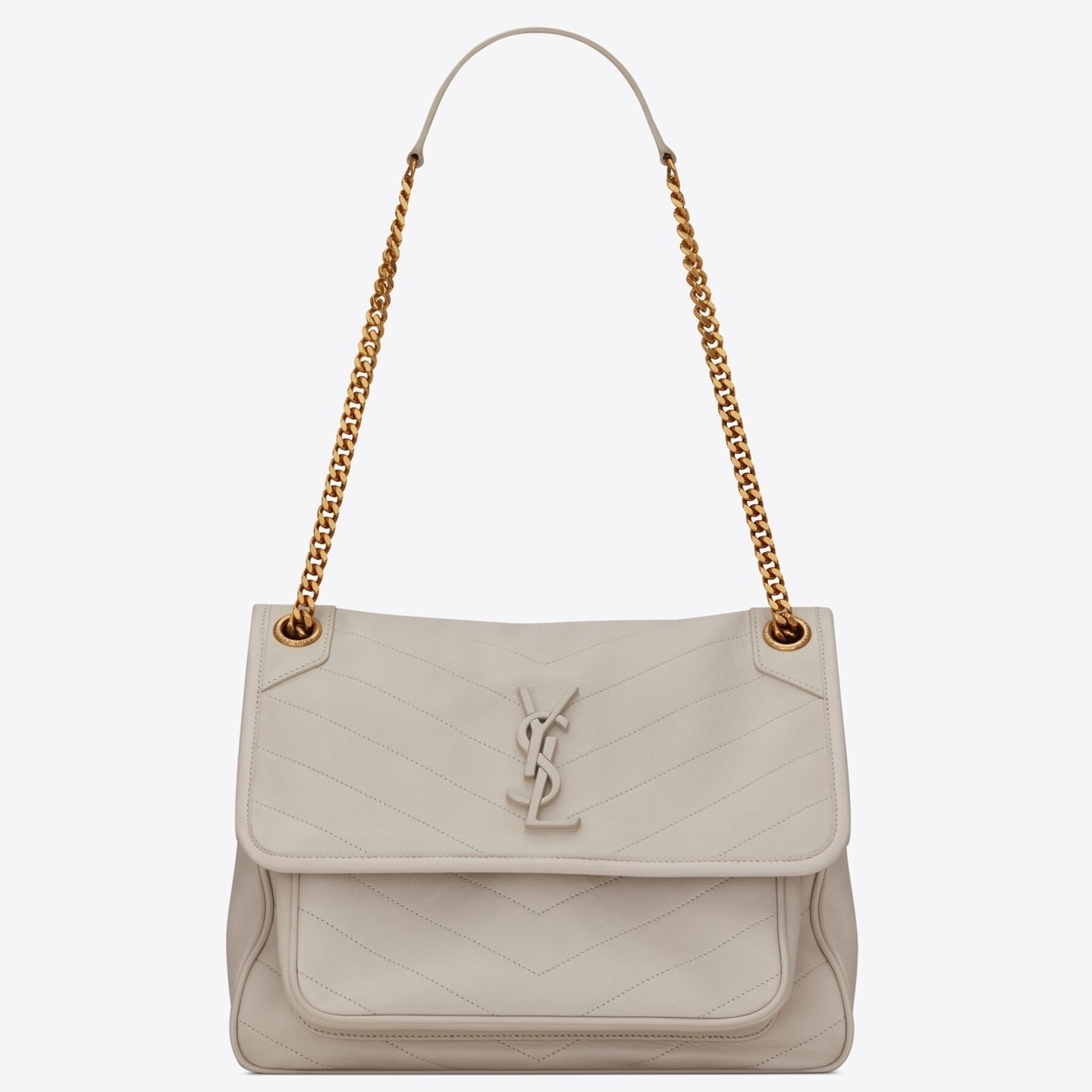 Saint Laurent Niki Medium Bag In White Lambskin 113