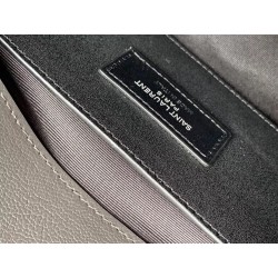 Saint Laurent College Large Bag In Grey Matelasse Leather 172