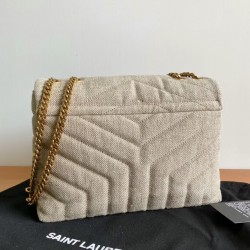 Saint Laurent Loulou Small Bag In Linen Canvas 232