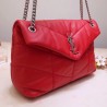 Saint Laurent Loulou Puffer Medium Bag In Red Lambskin 245