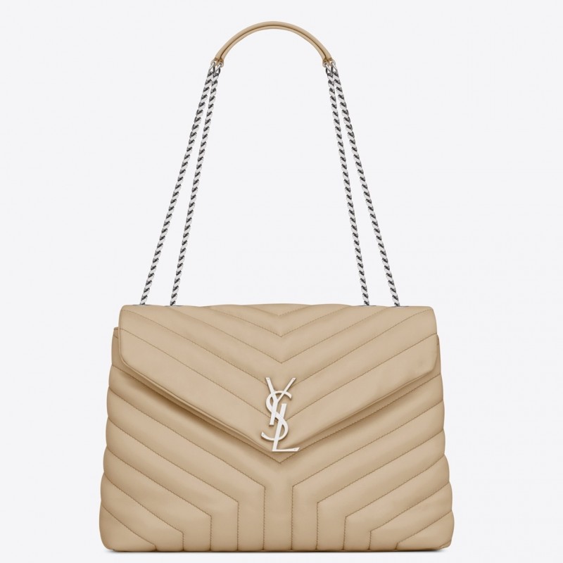 Saint Laurent Loulou Medium Bag In Powder Matelasse Leather 285