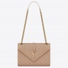 Saint Laurent Medium Envelope Bag In Beige Grained Leather 131