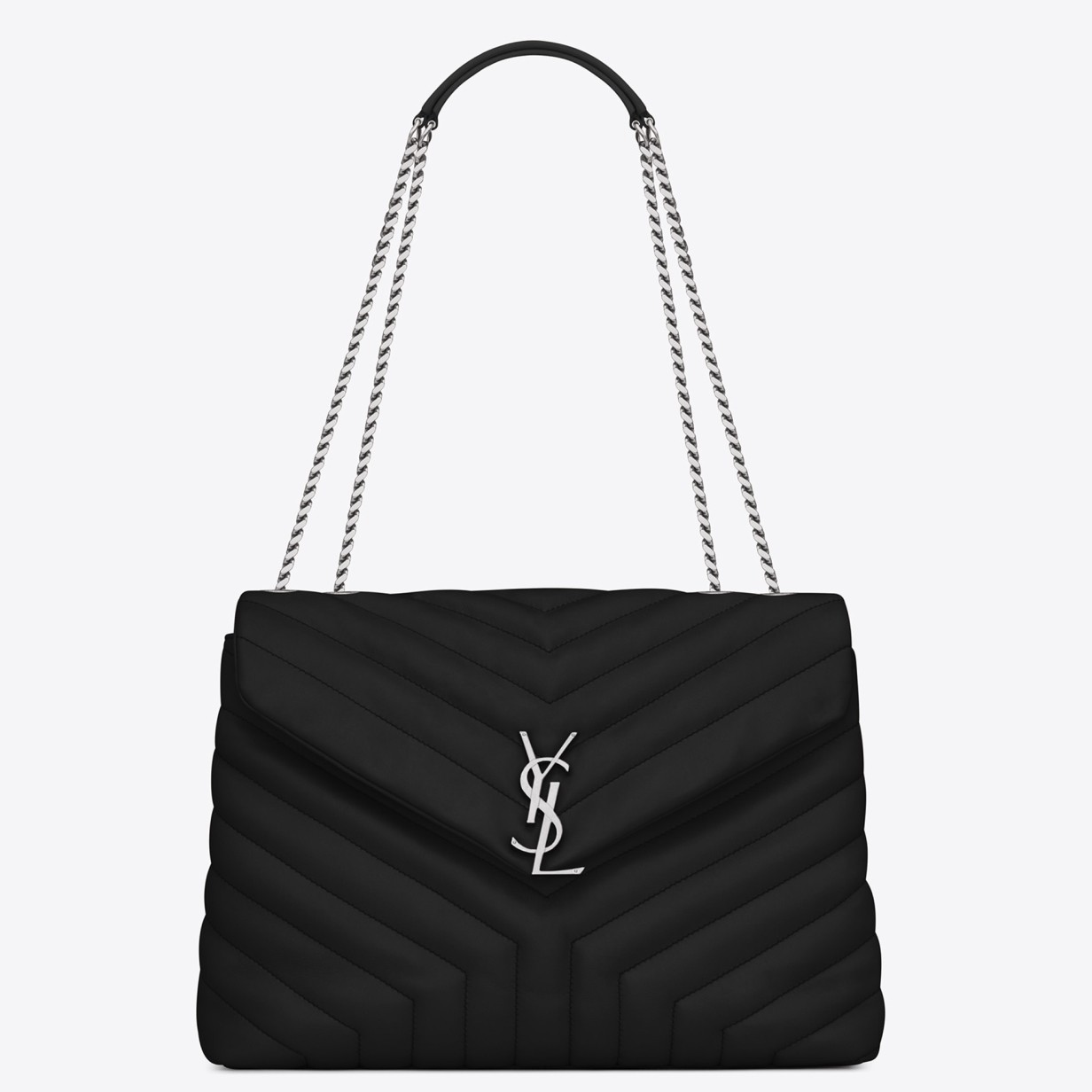 Saint Laurent Loulou Medium Bag In Noir Matelasse Leather 423