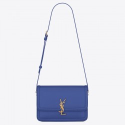 Saint Laurent Solferino Medium Bag In Blue Box Calfskin 991