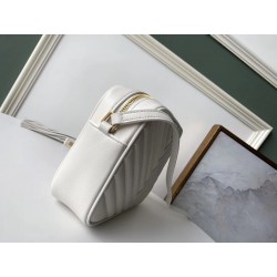 Saint Laurent Lou Camera Bag In White Leather 459