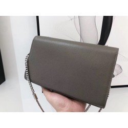Saint Laurent Medium Kate Bag With Tassel In Grey Grained Leather 486