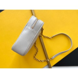 Saint Laurent Le Maillon Small Chain Bag In White Lambskin 025