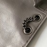 Saint Laurent Large Niki Chain Bag In Grey Crinkled Leather 068