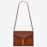 Saint Laurent Cassandra Clasp Bag In Brown Suede 098