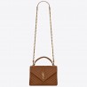 Saint Laurent College Medium Bag In Brown Matelasse Leather 584