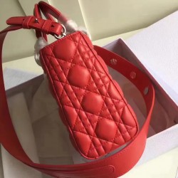 Dior My Lady Dior Bag In Red Lambskin 786