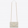 Saint Laurent Small Envelope Bag In White Grained Leather 431