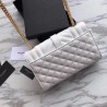 Saint Laurent Small Envelope Bag In White Grained Leather 431