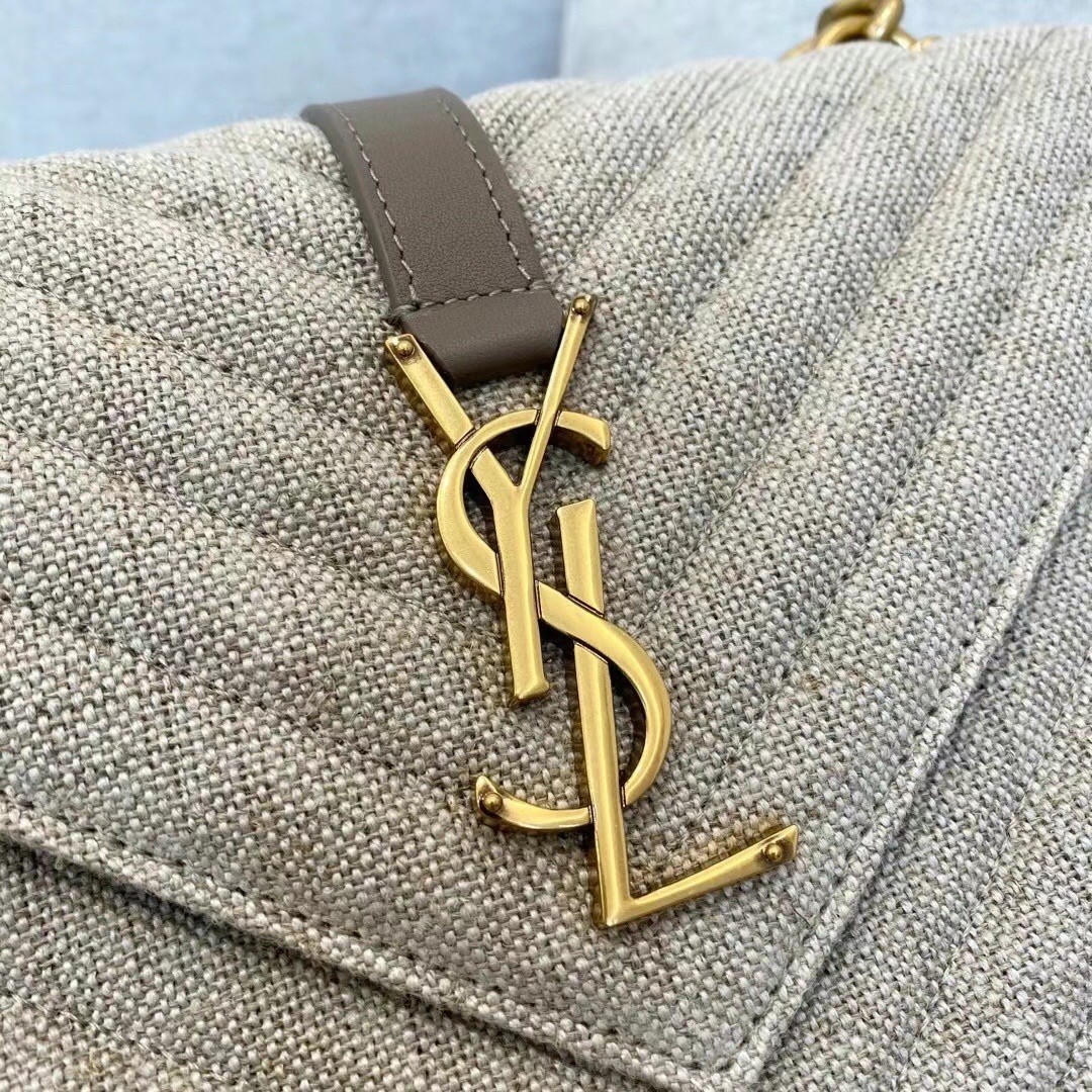 Saint Laurent College Medium Bag In Linen Canvas 453