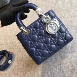 Dior My Lady Dior Bag In Sapphire Lambskin 175