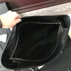 Saint Laurent Niki Shopping Bag In Black Crinkled Calfskin 493