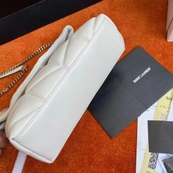 Saint Laurent Puffer Toy Bag In White Lambskin 541