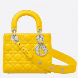 Dior My Lady Dior Bag In Yellow Lambskin 923