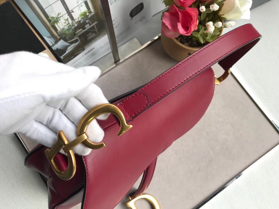 Dior Saddle Bag In Red Calfskin 805