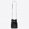 Saint Laurent Le Maillon Hook Bucket Bag In Black Lambskin 611