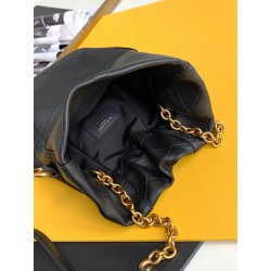 Saint Laurent Le Maillon Hook Bucket Bag In Black Lambskin 611