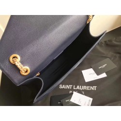 Saint Laurent Envelope Large Bag In Blue Quilted Leather 639