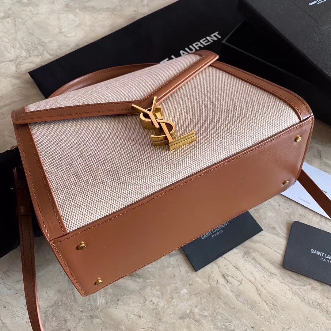 Saint Laurent Cassandra Medium Bag In Beige Canvas 032