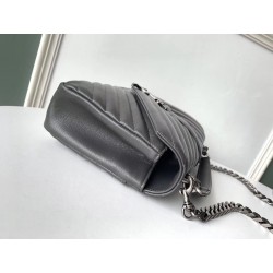 Saint Laurent College Medium Bag In Grey Matelasse Leather 783