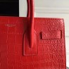 Saint Laurent Small Sac De Jour Bag In Red Crocodile Leather 738
