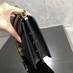 Saint Laurent Black Cassandra Monogram Clasp Bag 789