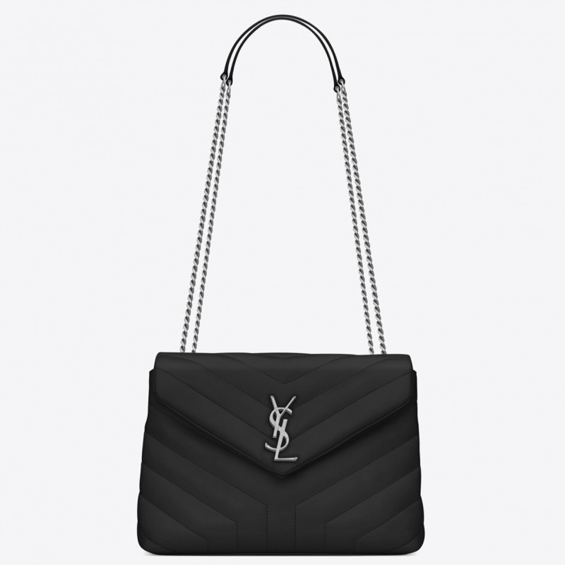 Saint Laurent Loulou Small Bag In Noir Matelasse Leather 810