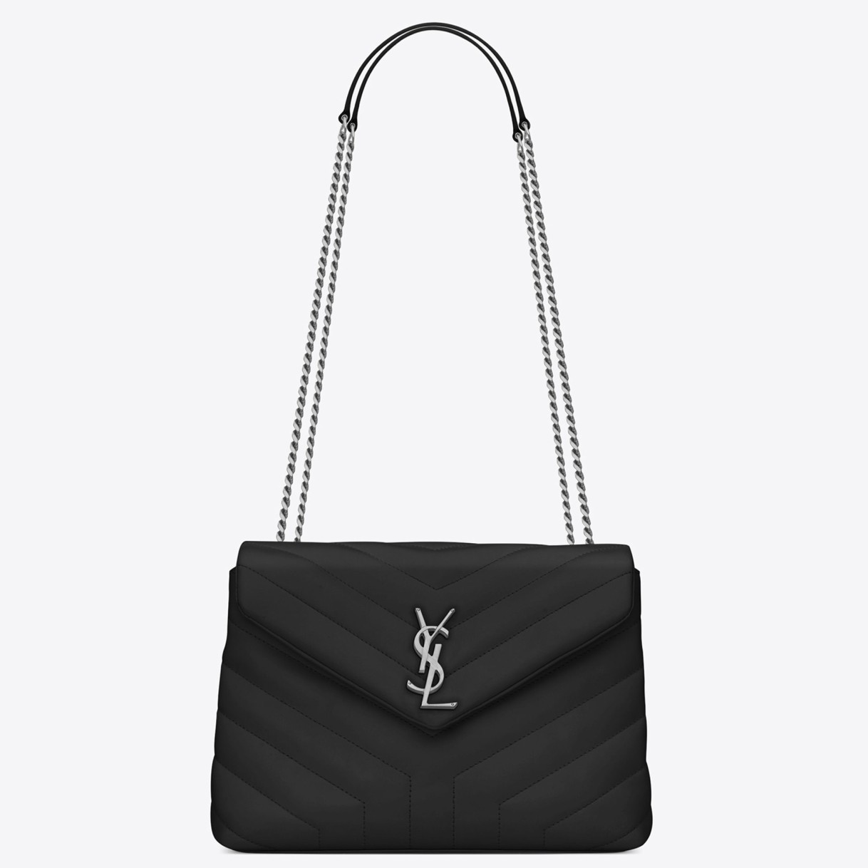 Saint Laurent Loulou Small Bag In Noir Matelasse Leather 810