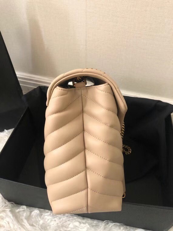 Saint Laurent Loulou Medium Bag In Beige Matelasse Leather 930