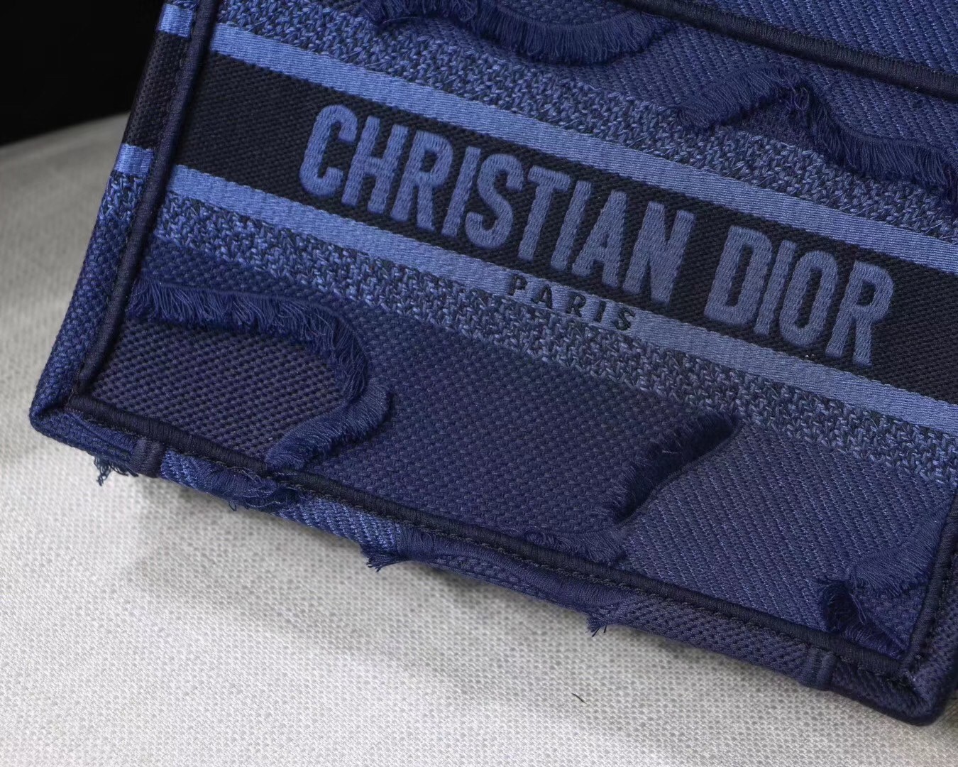 Dior Mini Book Tote Bag In Blue Camouflage Canvas 180