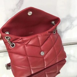 Saint Laurent Loulou Puffer Small Bag In Red Lambskin 026