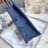 Dior Mini Book Tote Bag In Denim Blue Oblique Canvas 440