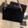 Saint Laurent Loulou Puffer Medium Bag In Black Suede 045