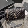 Saint Laurent Small Envelope Bag In Noir Grained Leather 071