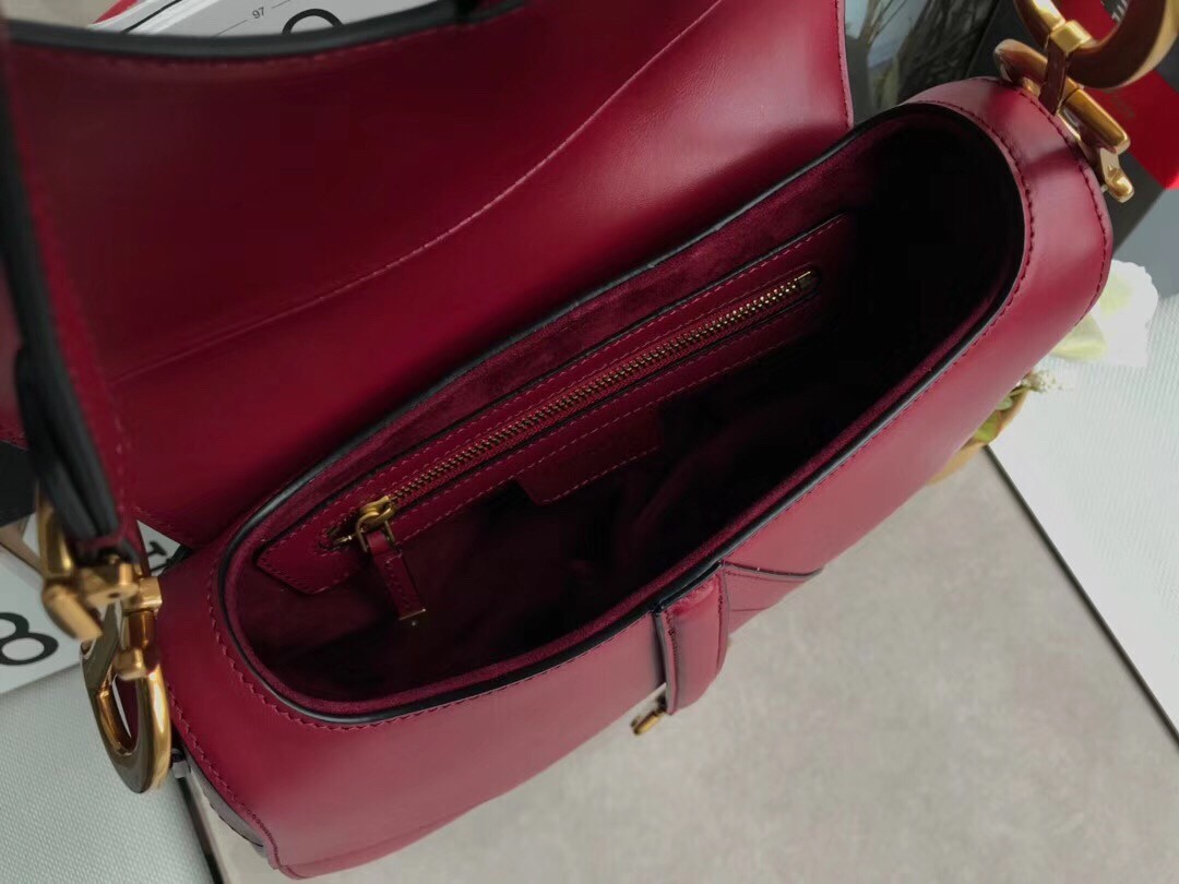 Dior Saddle Bag In Red Calfskin 805