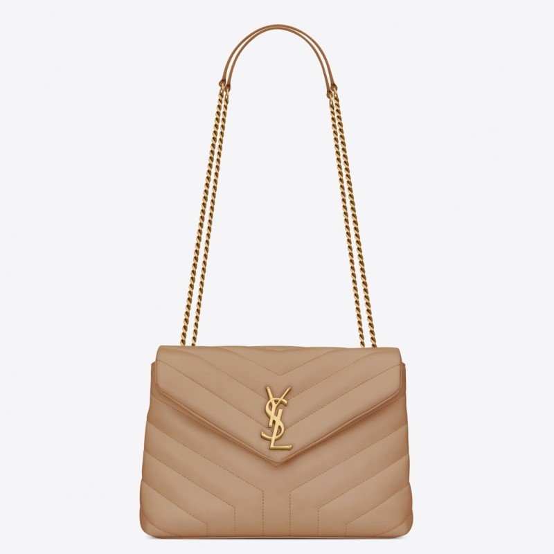 Saint Laurent Loulou Small Bag In Dark Beige Leather 985