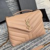 Saint Laurent Loulou Small Bag In Dark Beige Leather 985