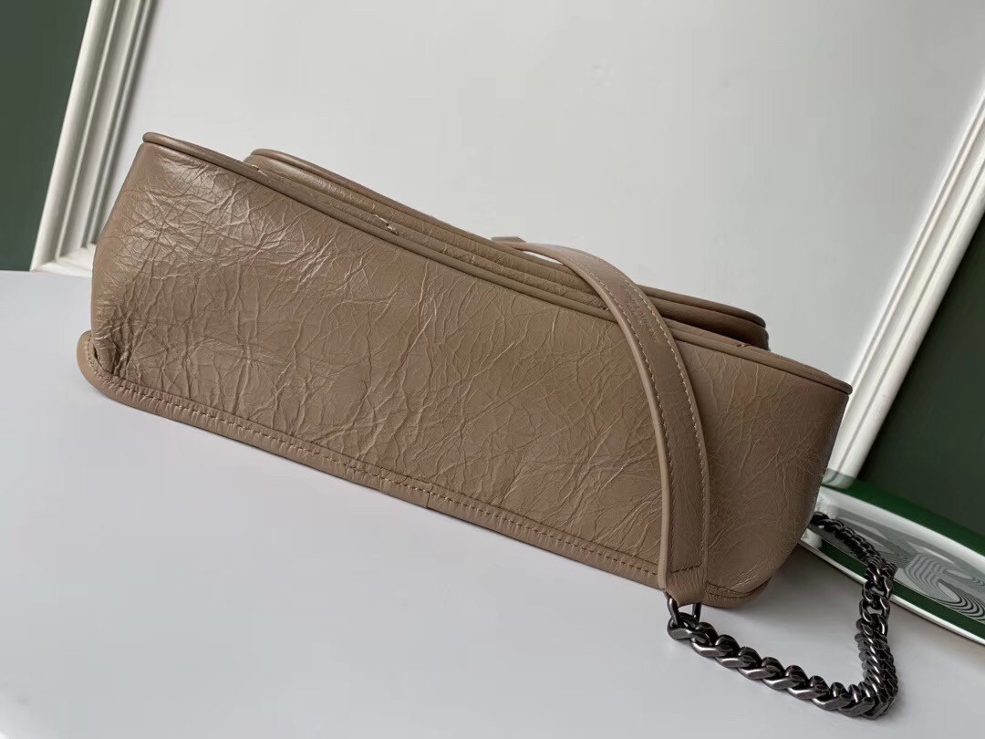 Saint Laurent Medium Niki Bag In Taupe Crinkled Leather 259