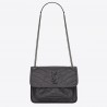 Saint Laurent Baby Niki Chain Bag In Storm Gray Crinkled Leather 557