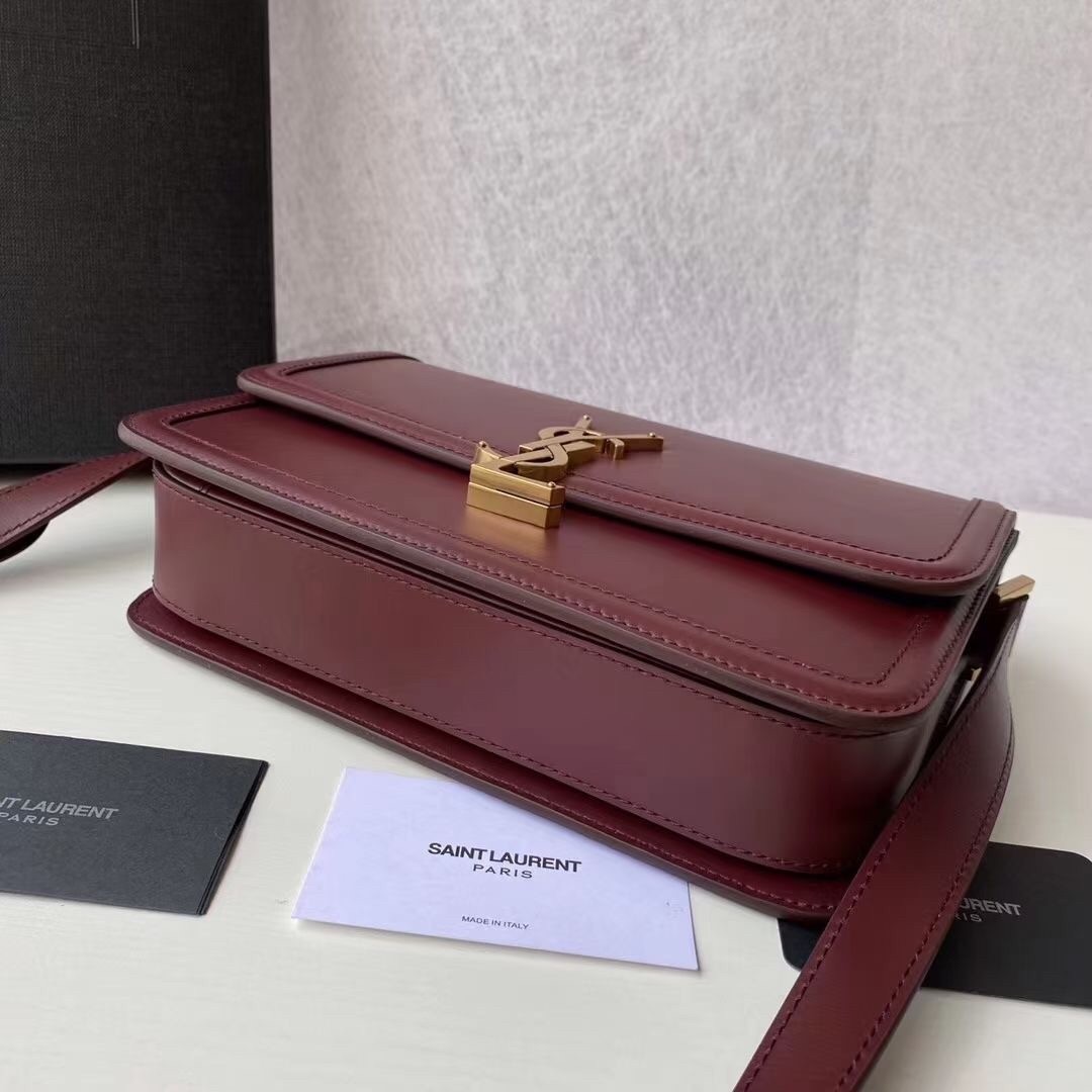 Saint Laurent Solferino Medium Bag In Bordeaux Calfskin 584