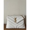 Saint Laurent Loulou Small Bag In White Matelasse Leather 903